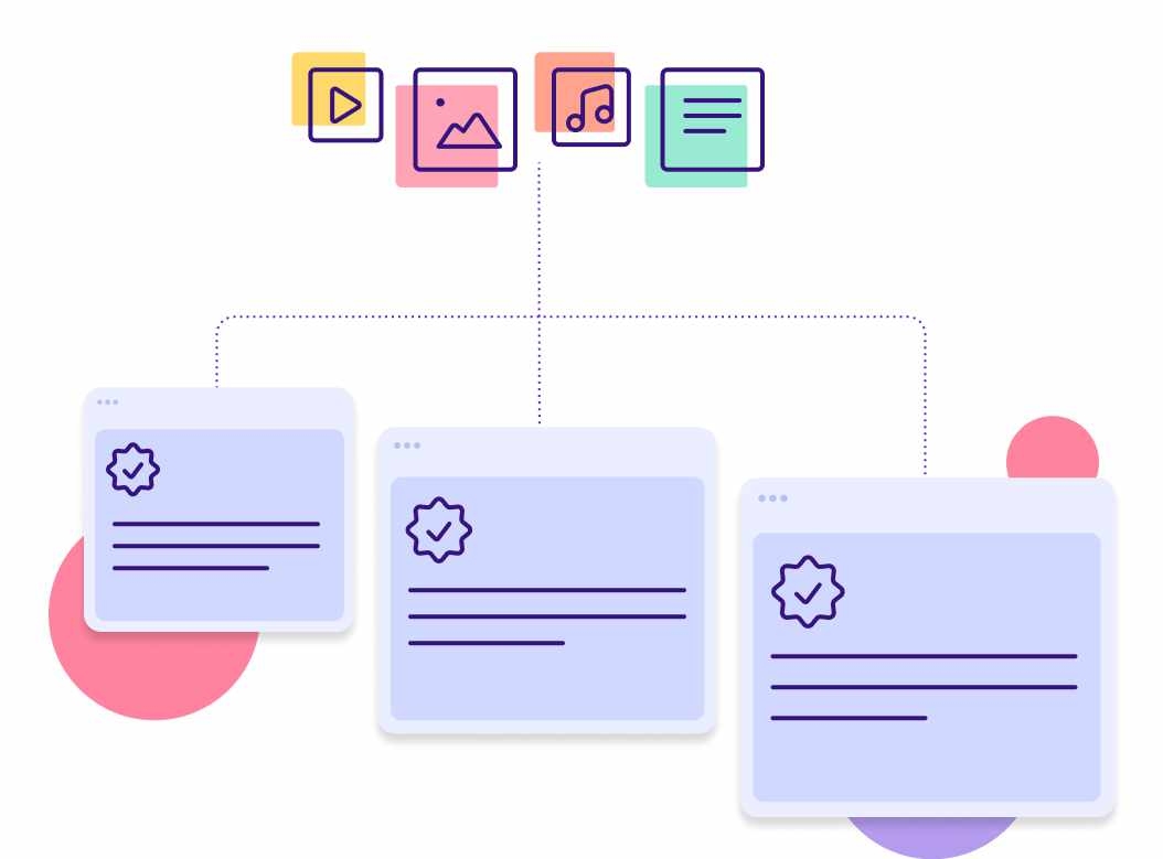 District CMS stylised graphic overlaying content over information architecture