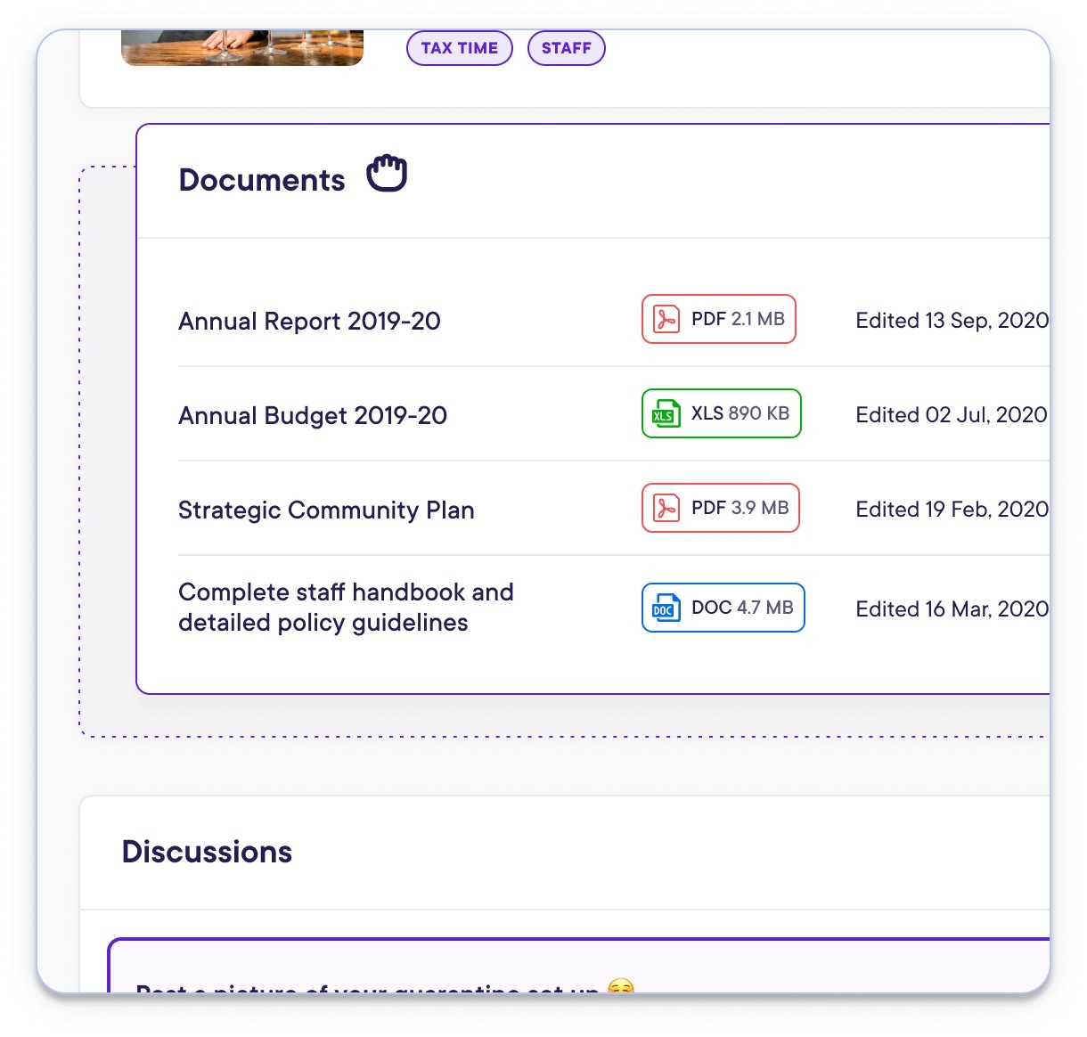 Screenshot of District Intranet dashboard showing elements of layout customisation